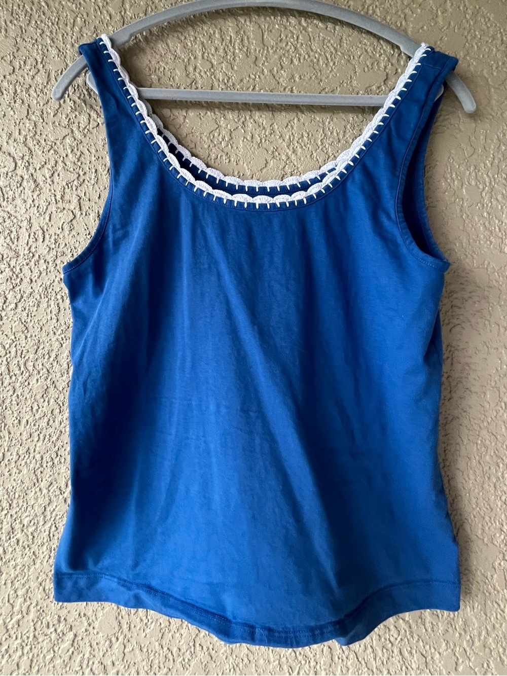 Lilly Pulitzer Royal Blue Tank with White Crochet Trim